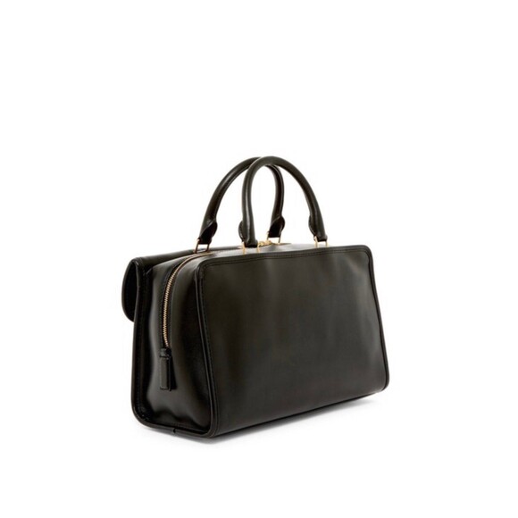 Black and Gold Women's Madison East/West Tote Black leather bag elegant medium - Picture 2 of 7